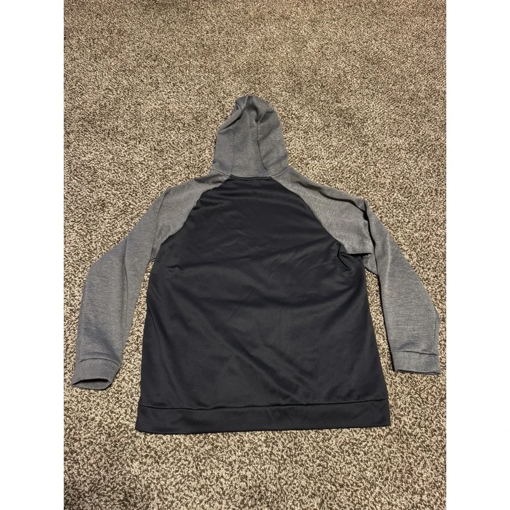 NIKE Women's L Therma Fit Full Zip Sweatshirt Black/Gray Hoodie Thumb Holes